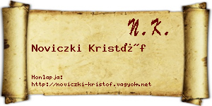 Noviczki Kristóf névjegykártya