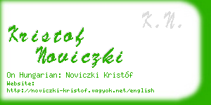 kristof noviczki business card